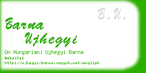 barna ujhegyi business card